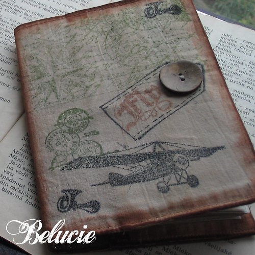 Plátěný zápisník s letadlem — foto 1