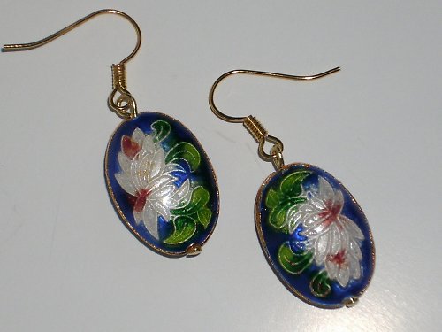 Náušnice Cloisonne modré — foto 1