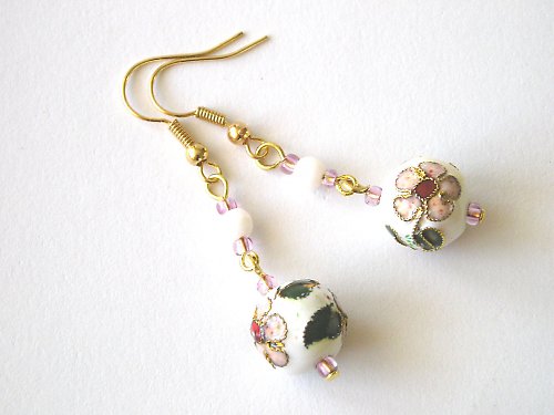 Cloisonné náušnice — foto 1