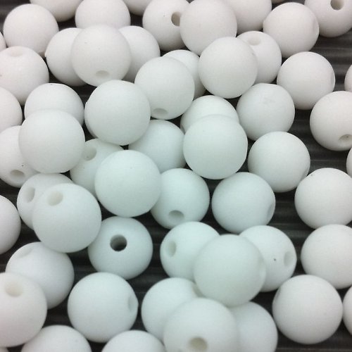 Akrylové korálky BÍLÉ 8mm — foto 1