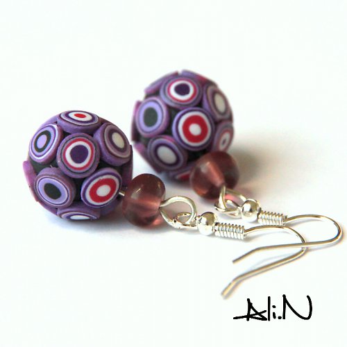 Náušnice Purple point — foto 1
