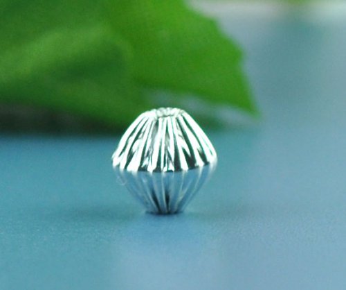 Korálek dvojehlan vroubkovaný/ stříbr/ 6mm/ 5ks