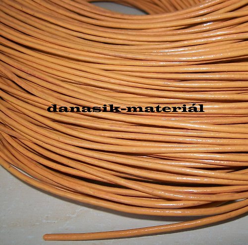 KOŽENÁ ŠŇŮRKA REZAVOHNĚDÁ - METRÁŽ - 2 mm — foto 1