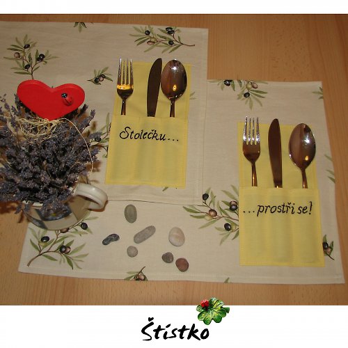 Prostírání s kapsami - Olivy - 2 ks — foto 1