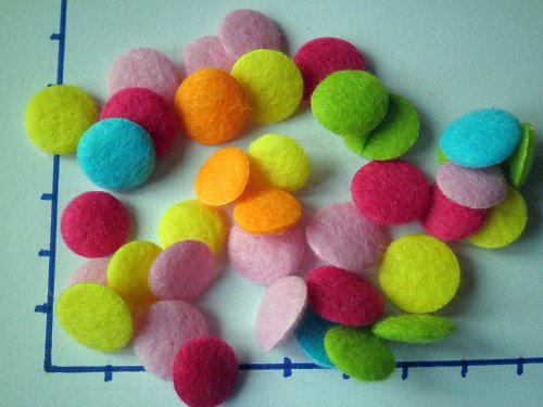 Kolečka mini - filc, 8 kusů, směs barev. — foto 1