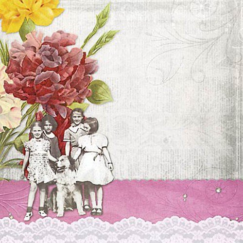 Vintage Collage čtvrtka na scrapbooking - emboss — foto 1