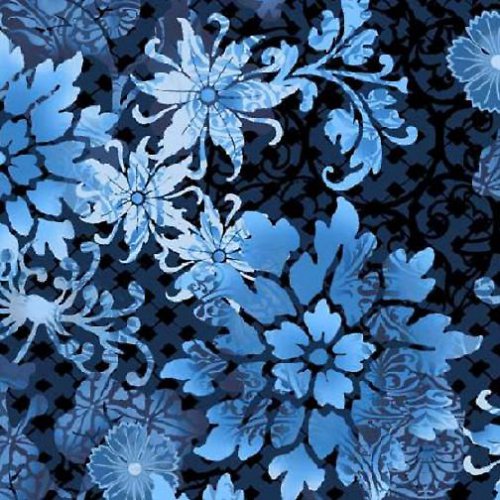 Látka Eklektická zahrada modrá — foto 1