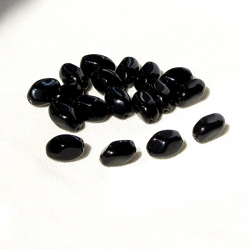 Černé kroucené olivy 13/9 mm, 10 ks