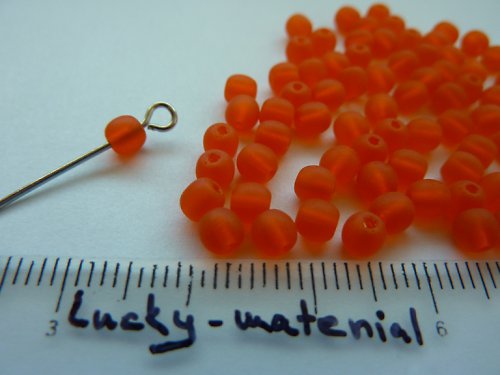 Oranžová kulička 4 mm .... 100 ks — foto 1