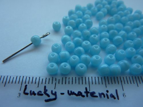 Pastelově modré kuličky 4 mm .... 100 ks — foto 1