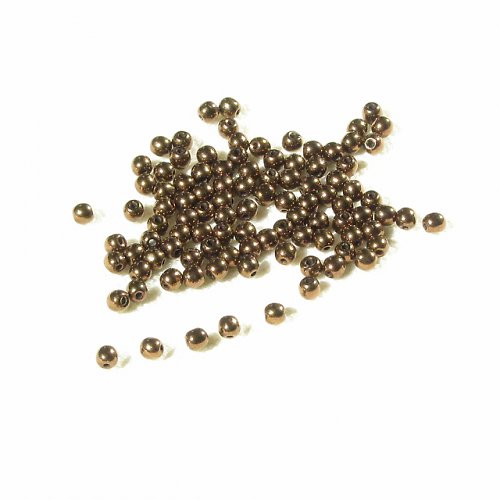 Mačkané korálky s pokovem, 3 mm, 100 ks