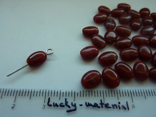 Červené placičky 8 x 6 mm .... 40 ks — foto 1