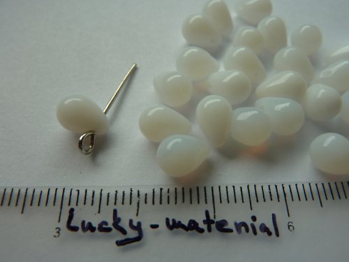 Bílé kapky 8 x 6 mm .... 60 ks — foto 1