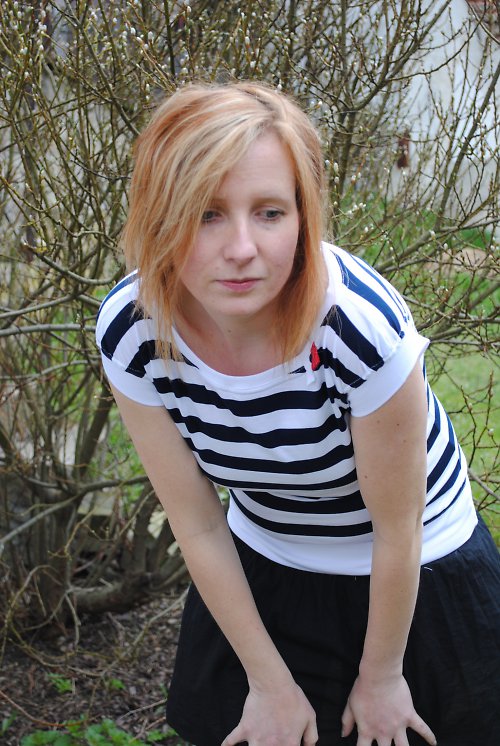 Bílé pruhování, vel. S - M — foto 1