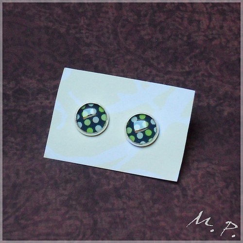 Funky dots IV. - náušnice pecky 10 mm — foto 1
