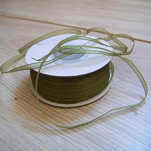 Stuha šifonová/3mm/ khaki/ sv. 1m