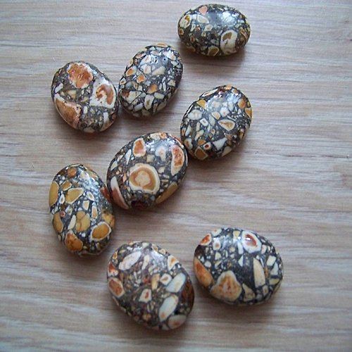 Korálek MARBLE (mramor) sv.oranžový, 18X25mm,1ks