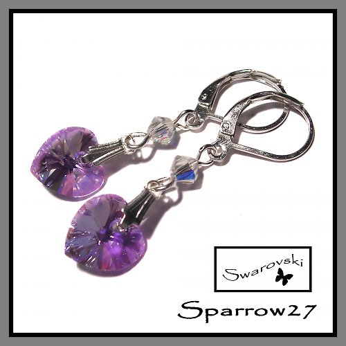 Swarovski srdíčka - violety — foto 1