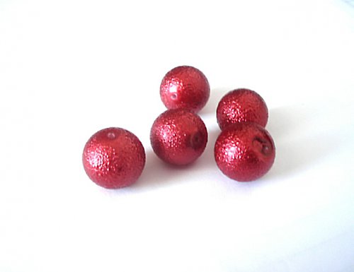 Perle voskové červené 16mm