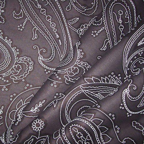 Látka "Černý paisley" - 100% bavlna — foto 1