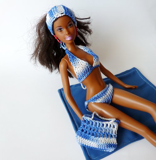 Modro-bílý plážový set pro Barbie — foto 1