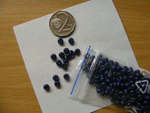 Skleněné velké modré rokajly - 10g — foto 1