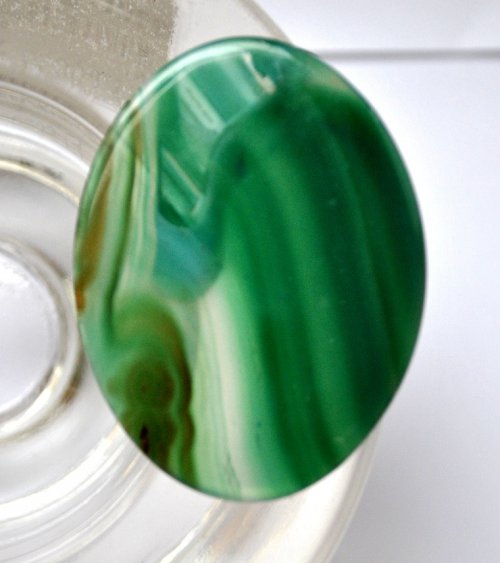 Achátová plochá čočka 40x30mm — foto 1