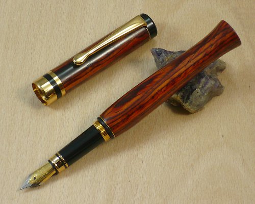 Psací pero, cocobolo + zlato — foto 1