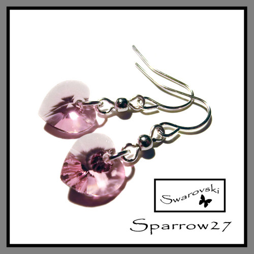 Swarovski srdíčka - světlá růže — foto 1