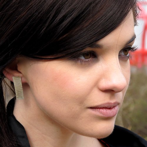 Stříbrné Ťukané Obdélníky — foto 1