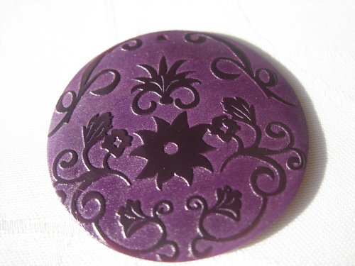 Přírodní perleťová placička - fialová, 5 cm