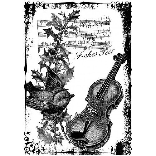 LaBlanche - VIOLIN WITH SPARROW - silik. razítko — foto 1
