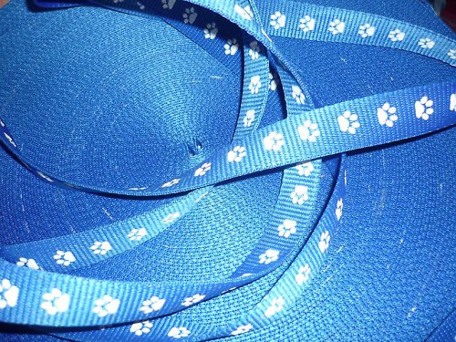 Modrý popruh s ťapkami 2,5cm — foto 1