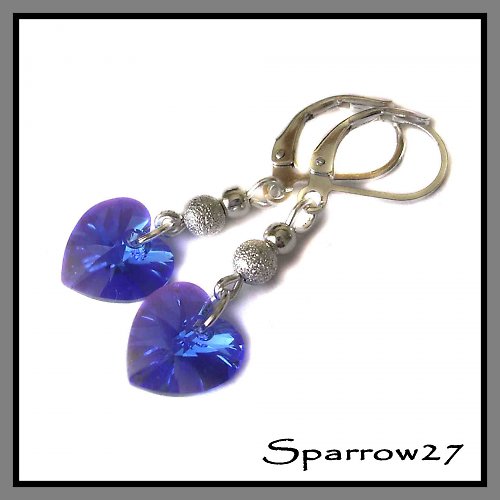 Swarovski srdíčka - modré safíry — foto 1