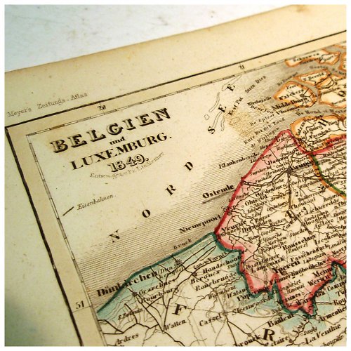 Historická mapa z roku 1850 BELGIE A LUXEMB č.1063