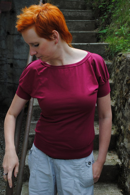 Tričko vínové netopýří vel. S — foto 1