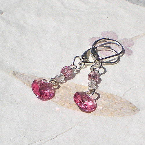 Swarovski náušnice krystal xilion rose