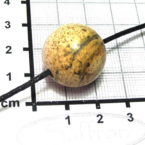 Obrázkový jaspis, kulička 2cm, vrtaná č.1 — foto 1