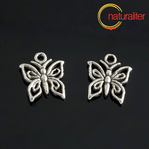 Motýlek - přívěsek starostříbro 15x13mm, 2ks