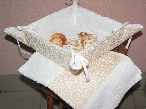 Set cappuccino košík,běhoun,ručník — foto 1