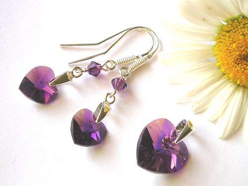 Swarovski sada Amethyst AB ( Ag 925 ) — foto 1