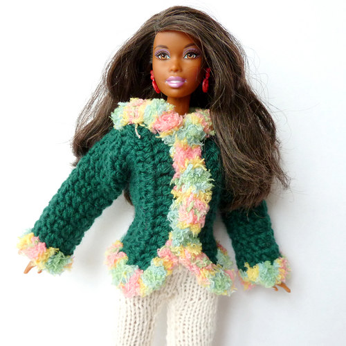 Tmavě zelený kabátek pro Barbie — foto 1
