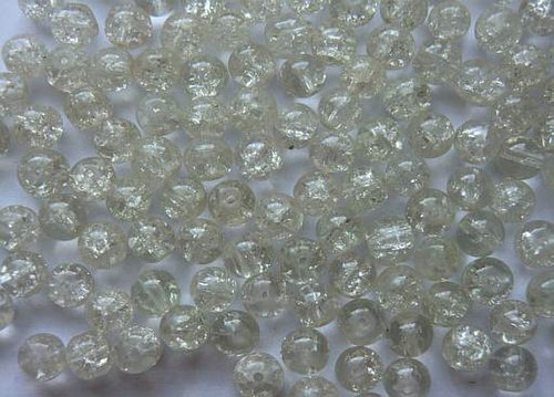 Korálky praskané - 30 ks - crystal - 6 mm — foto 1