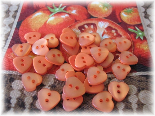 Knoflíčky - srdíčka - oranžová :o) — foto 1