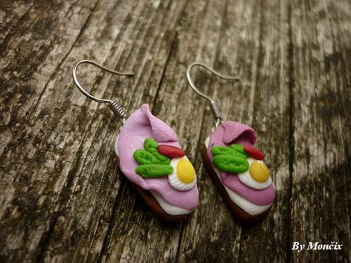 Chlebíček FIMO náušnice — foto 1