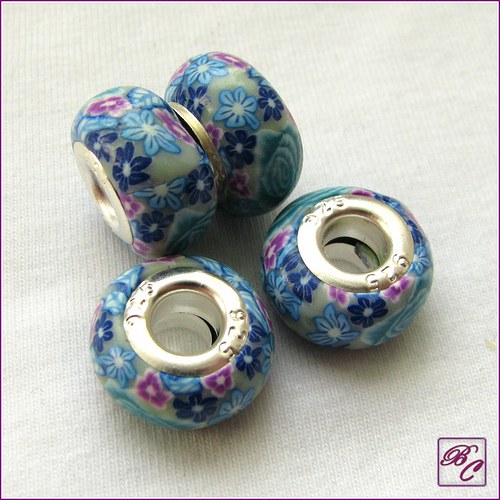 Korálky pandora, FIMO, modrá (D0283) — foto 1