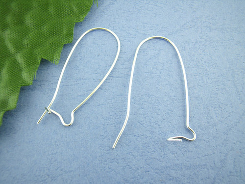 Náušnicové háčky/ velké/ stříbro/ 33x14mm/ 10ks