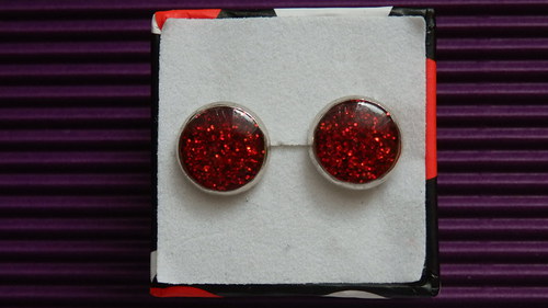 Náušnice "glitter red" — foto 1