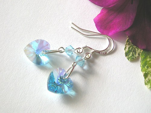 Swarovski Aquamarine AB ( afroháčky Ag 925 ) — foto 1