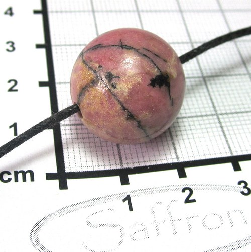 Rodonit, kulička 2cm, vrtaná č.012 — foto 1